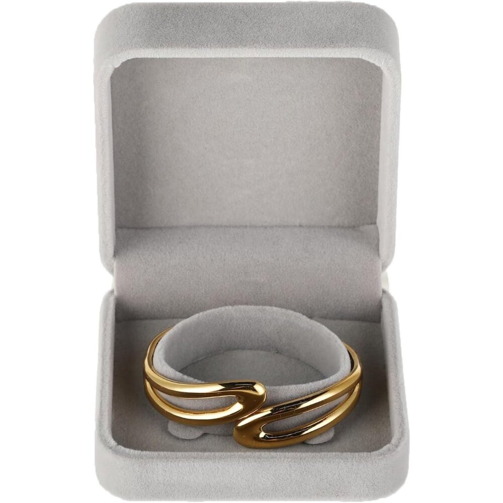 Gold Bangle Bracelet Dainty Stackable Cuff Jewelr… - image 6